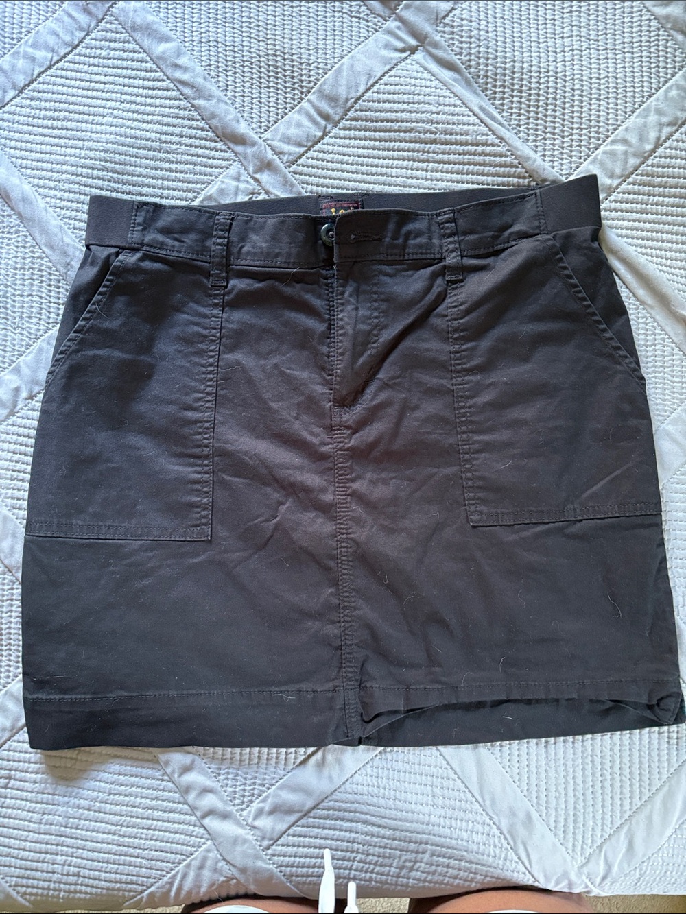 Lee Black Mini Skirt with Front Patch Pockets